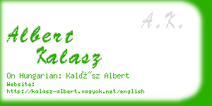 albert kalasz business card